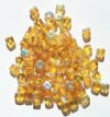 100 5mm Transparent Topaz AB Cube Beads